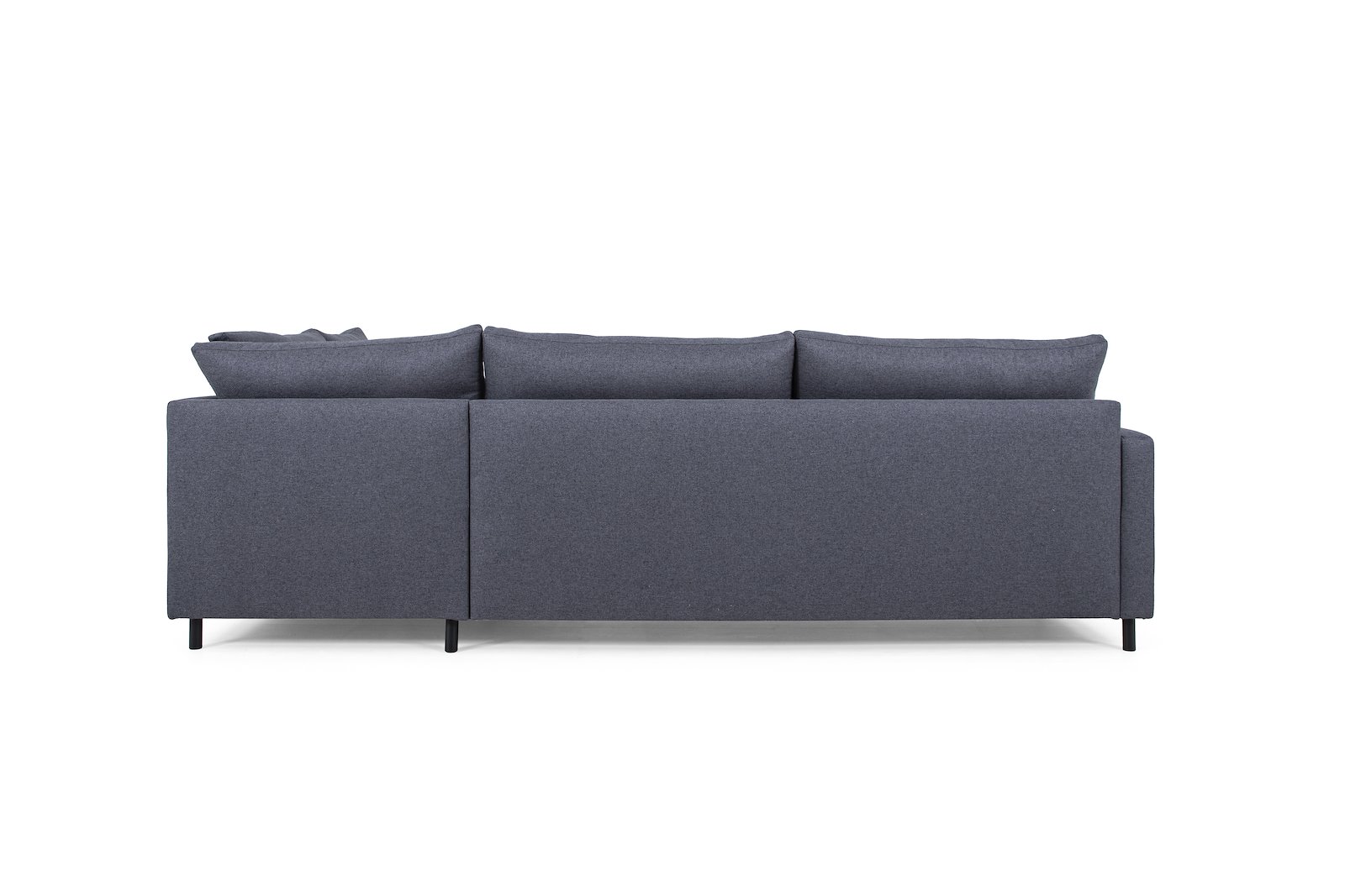 Tempo hjørnesofa Oppsett 11R 3-seter med åpen ende høyre. Tekstil Herbi 30 Dark Grey med sorte ben