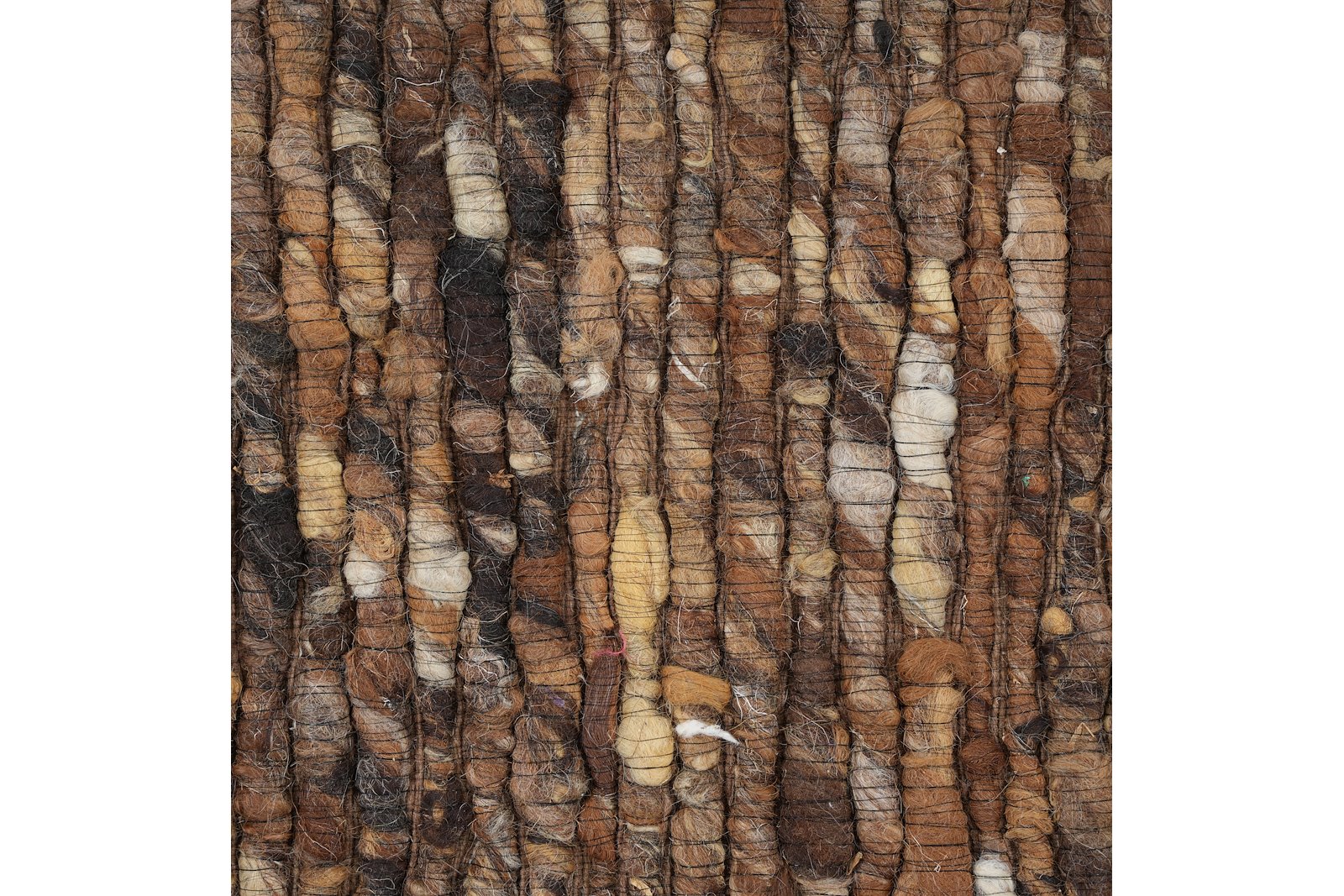 Chennai gulvteppe 160x230 160x230cm mørk brun polyester/ull håndvevd