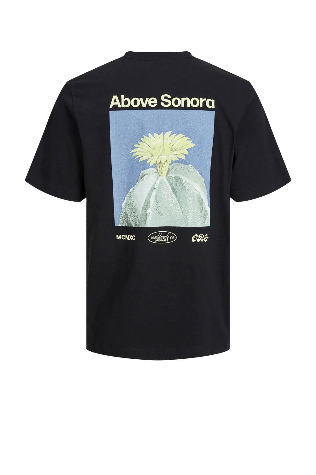 JACK & JONES T-shirt JORCASABLANCA met backprint donkerblauw
