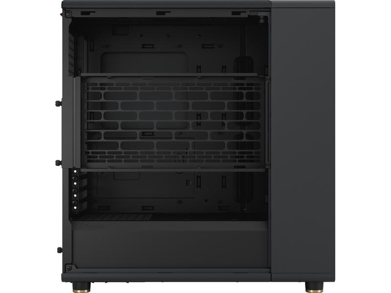 Fractal Design PC-Gehäuse North Schwarz Elegantes Gehäuse mit offener Front aus echtem Walnussholz