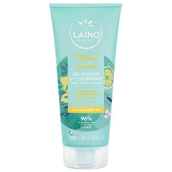 Shampoo e Gel de Banho Revigorante Laino Mistral com Lima Orgânica 200ml