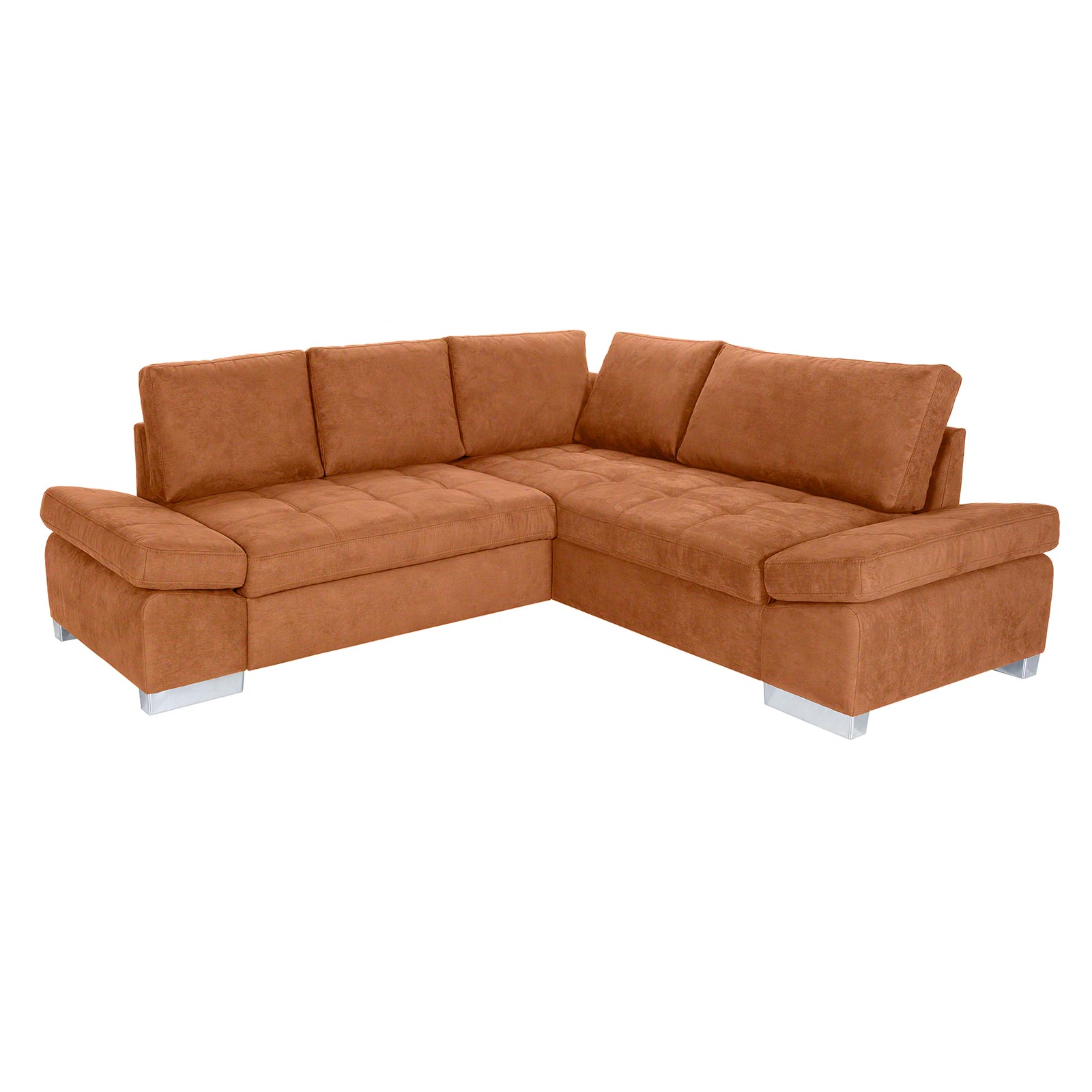 Ecksofa - cognac - Liegefunktion links