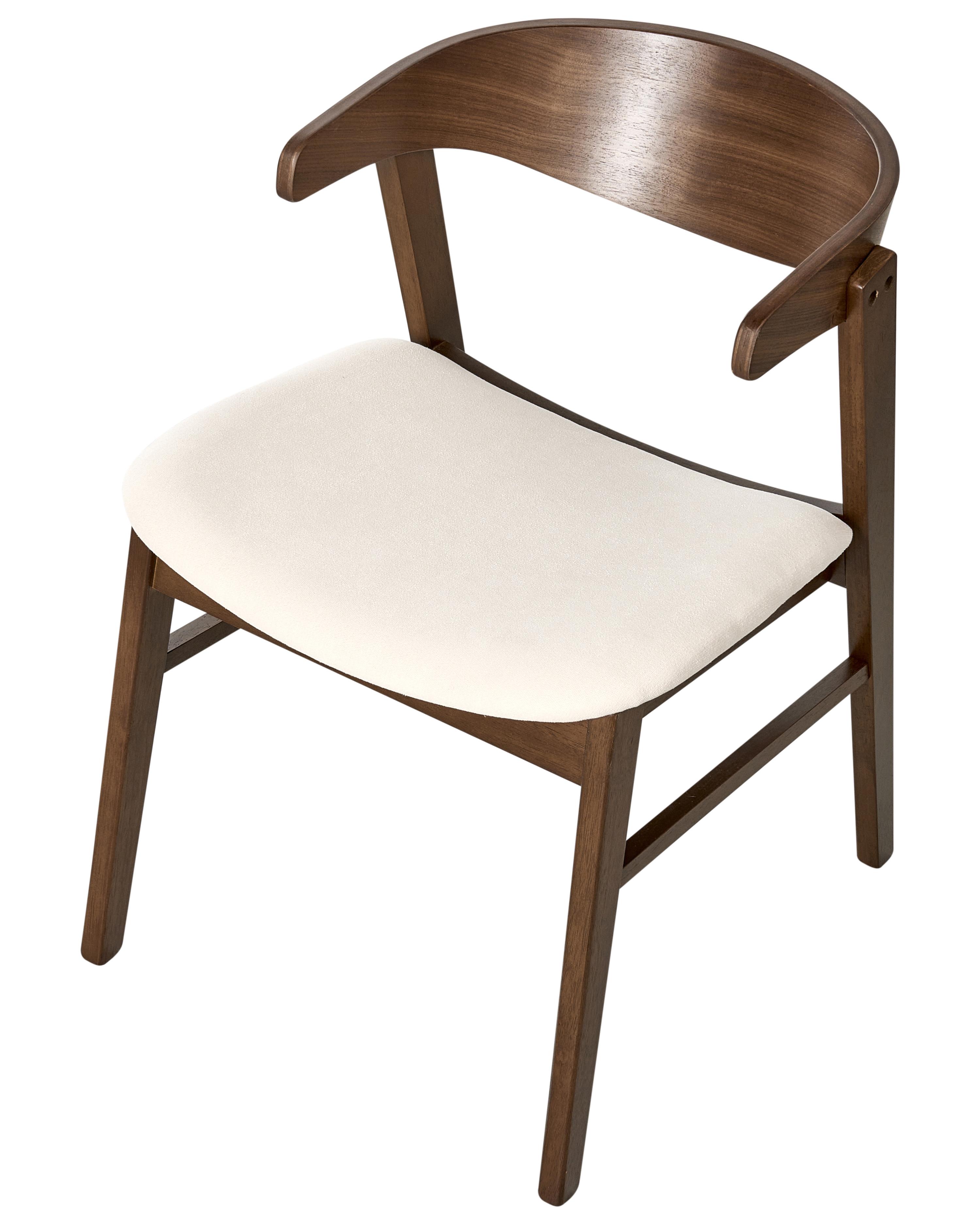 Set van 2 eetkamerstoelen LILLY Gebroken wit/donkerbruin