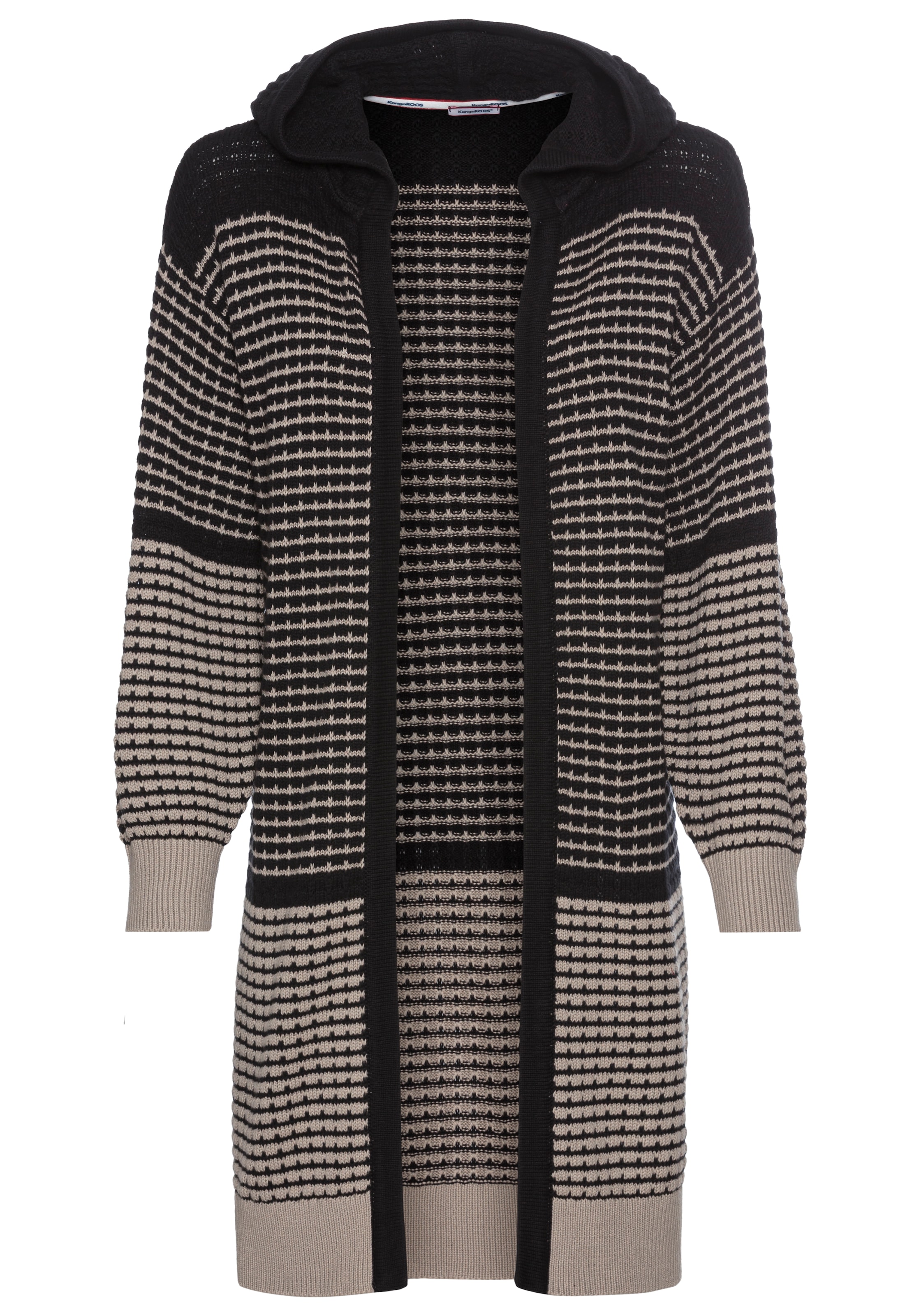 KangaROOS Kapuzenstrickjacke , mit angesagtem Strickmuster