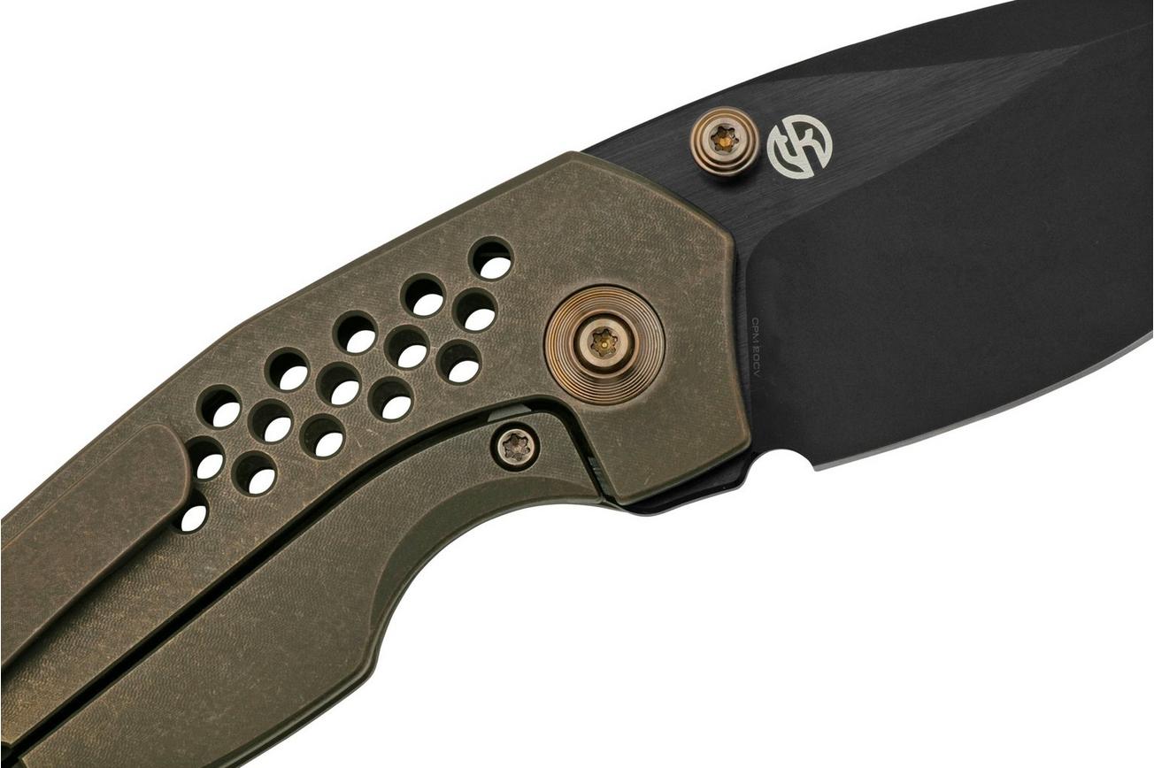WE Knife Envisage WE22013-3 Bronze Titanium, Black Stonewashed zakmes, Tuff Knives design