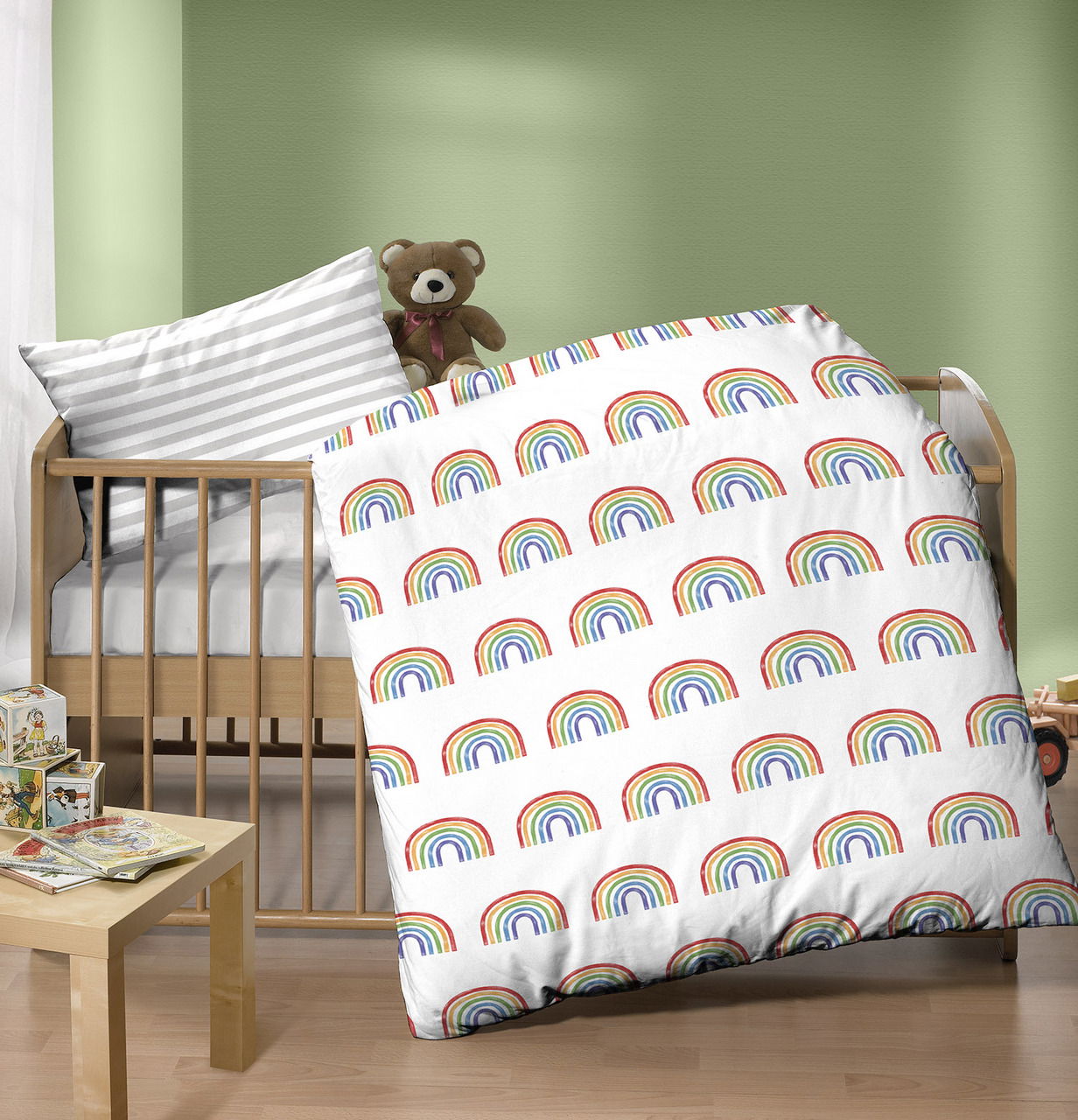 Biberna Baby Bettwäsche REGENBOGEN