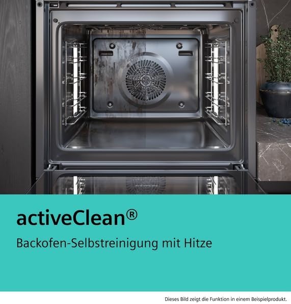 Siemens HB578GBS3, iQ500, Einbau-Backofen 60 x 60 cm, activeClean Pyrolyse Selbstreinigung, 3D Heißluft, Schnellaufheizung, cookControl30 Automatikprogramme, softMove, Edelstahl