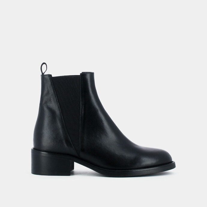 Bottines à élastiques  en cuir noir