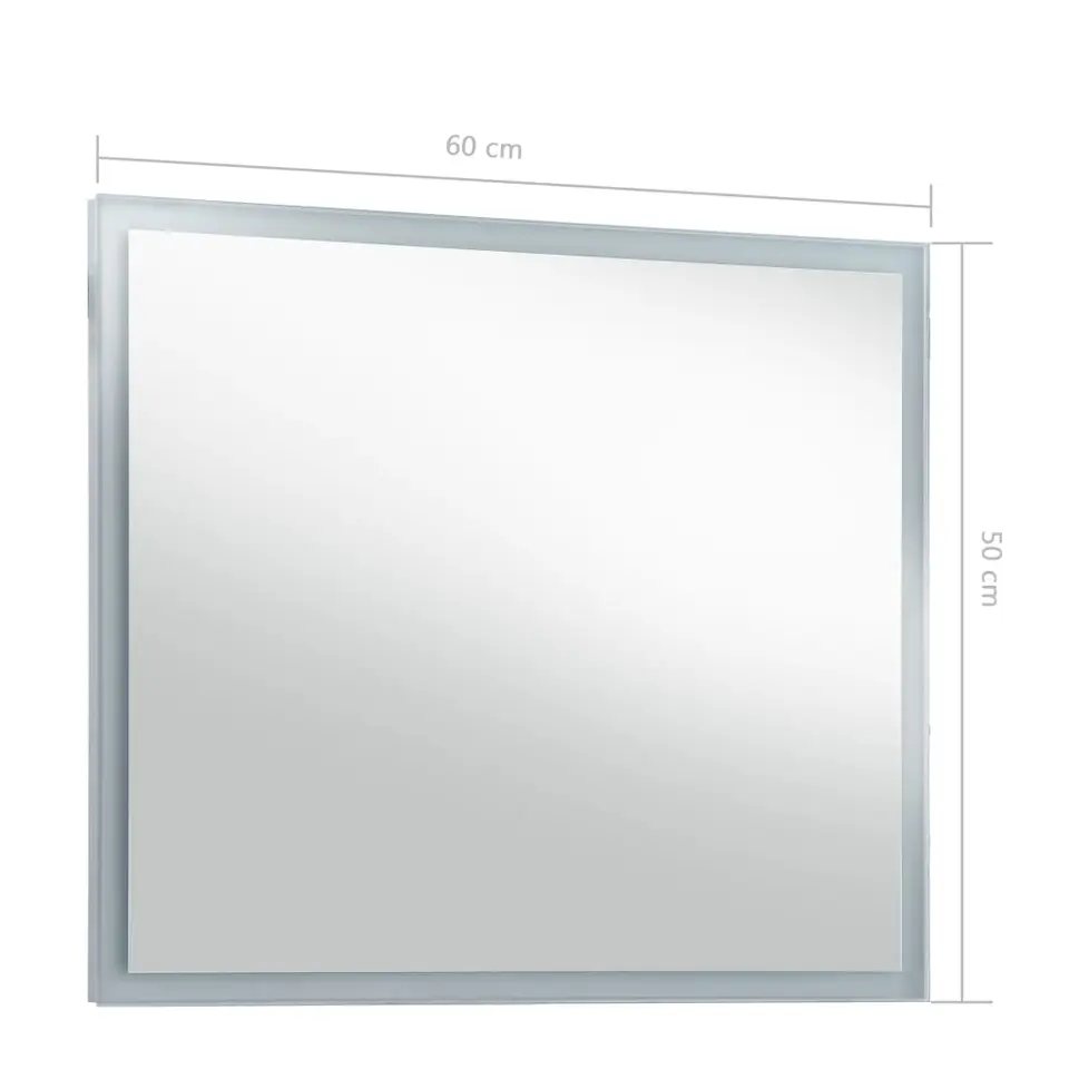 vidaXL - Badkamerspiegel - Zilver - Glas - 60 x 50 cm