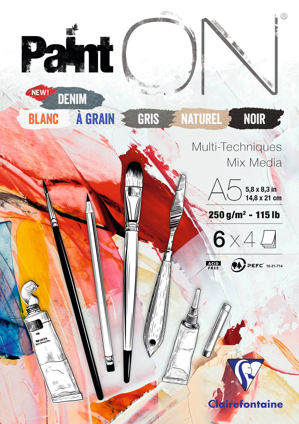 Bloco Desenho A5 Paint'On 24F 250G Mixed