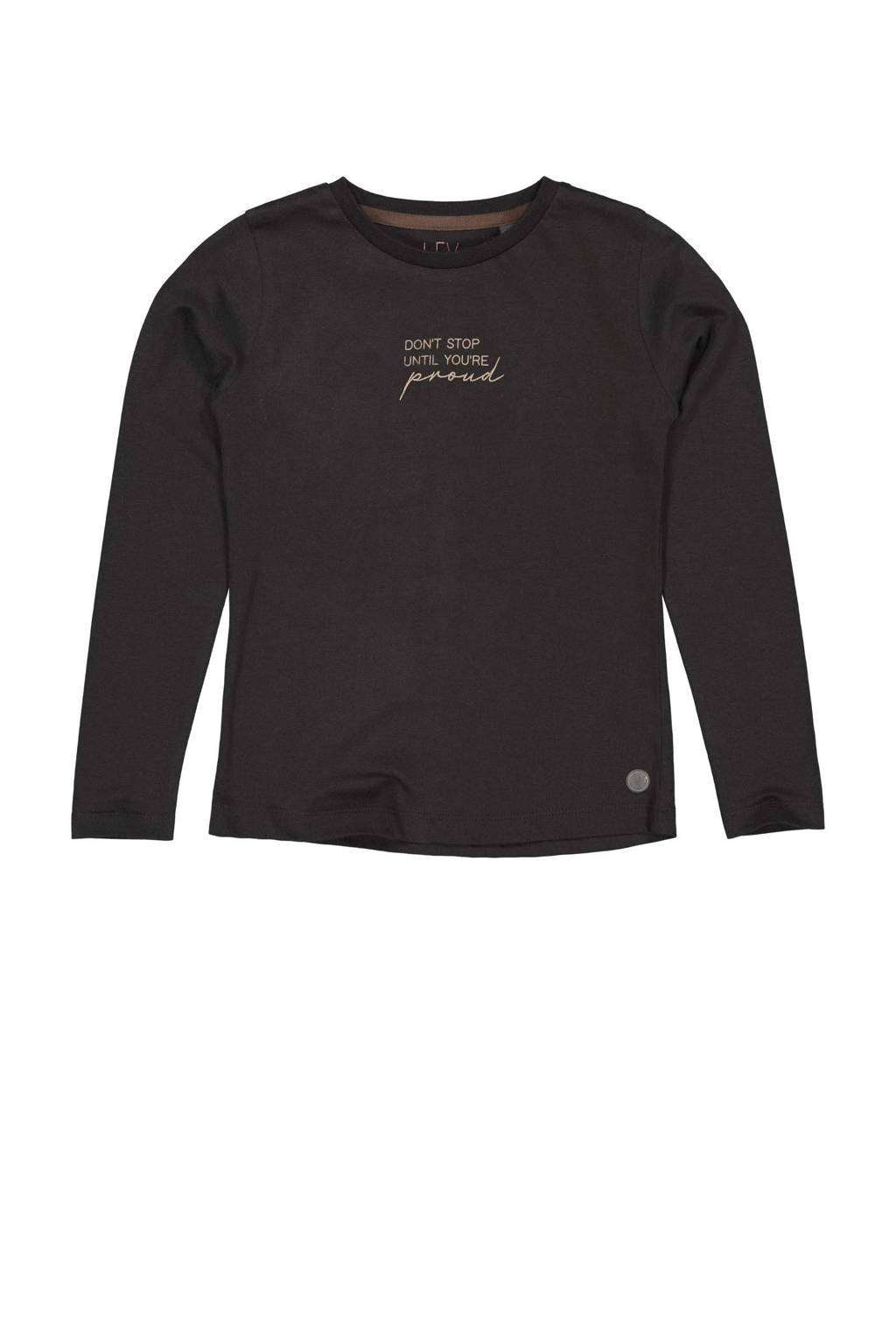 LEVV longsleeve FANOU met tekst grijs