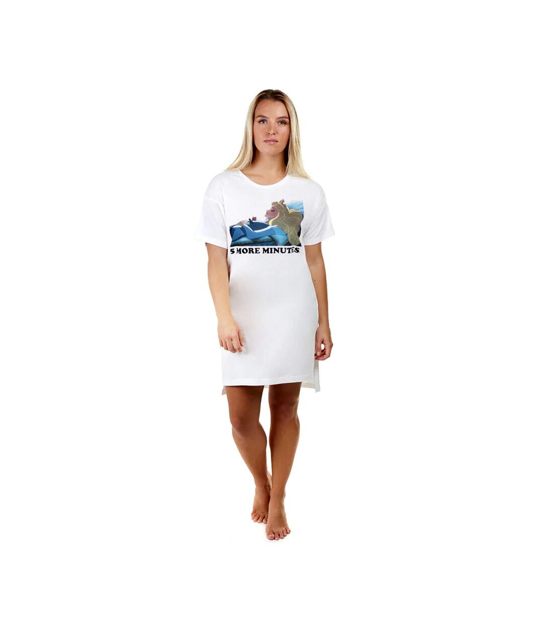 Sleeping Beauty - Chemise de nuit MORE MINUTES - Femme (Blanc / Bleu / Noir) - UTTV988