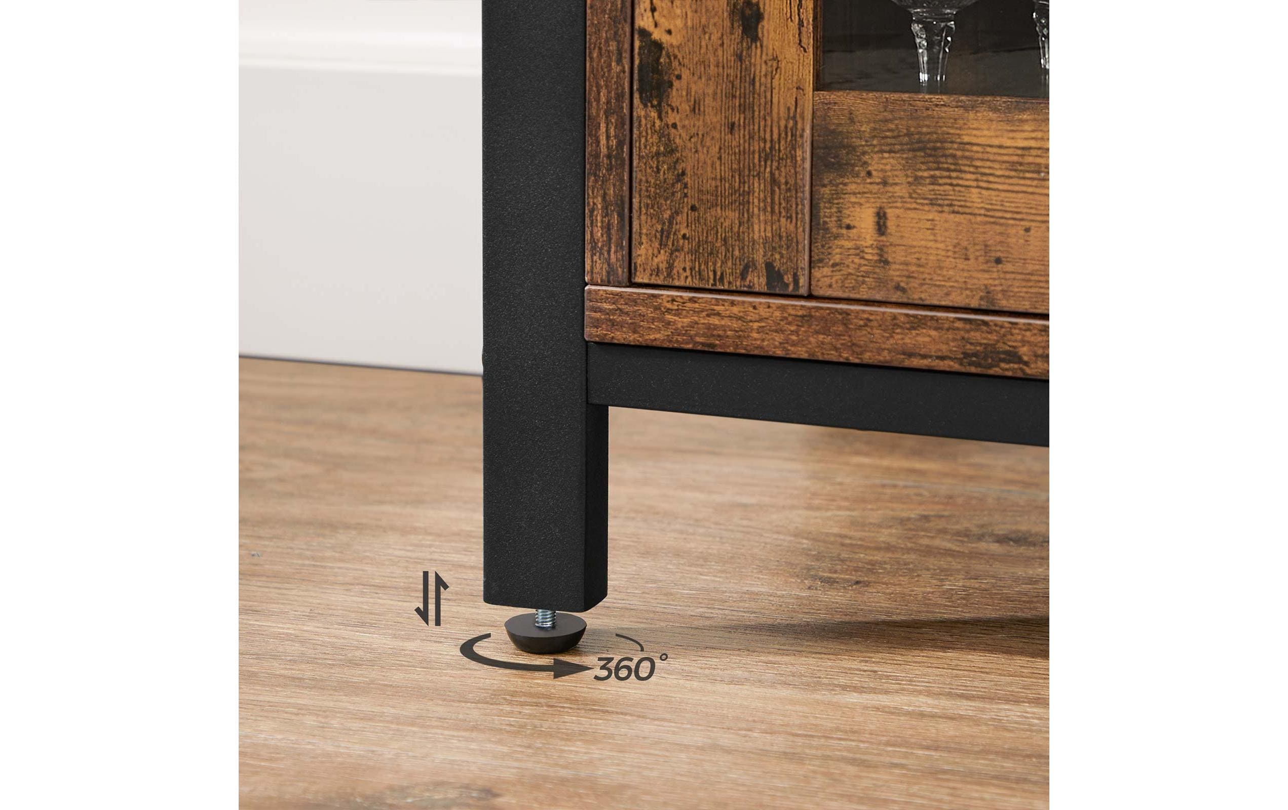 Sideboard mit 3 Türen 110 x 75 cm, Braun/Schwarz<br>Sideboard