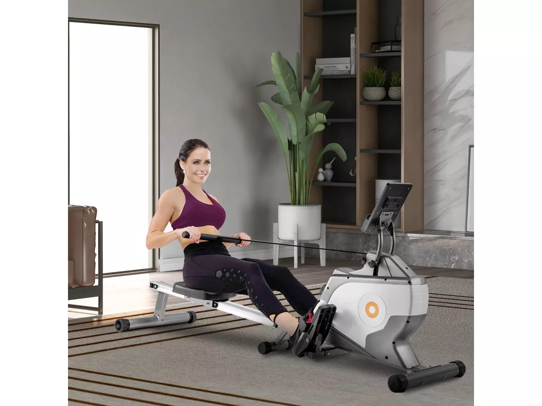 Rameur magnétique Rameur pliable avec système de serrage magnétique, moniteur LED (ne comprend pas le PAD)