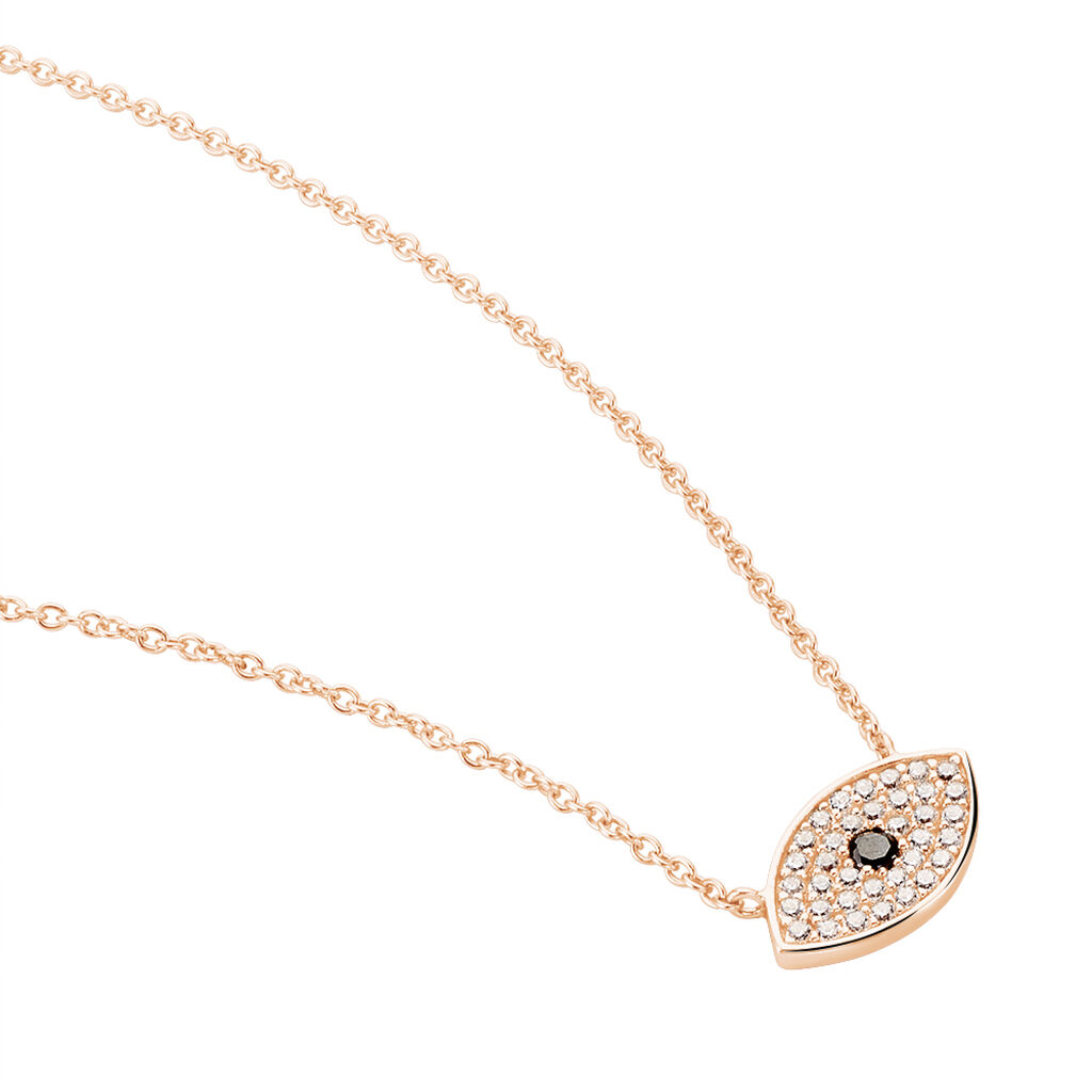 Collier Eldia Argent Rose Oxyde De Zirconium Diamant