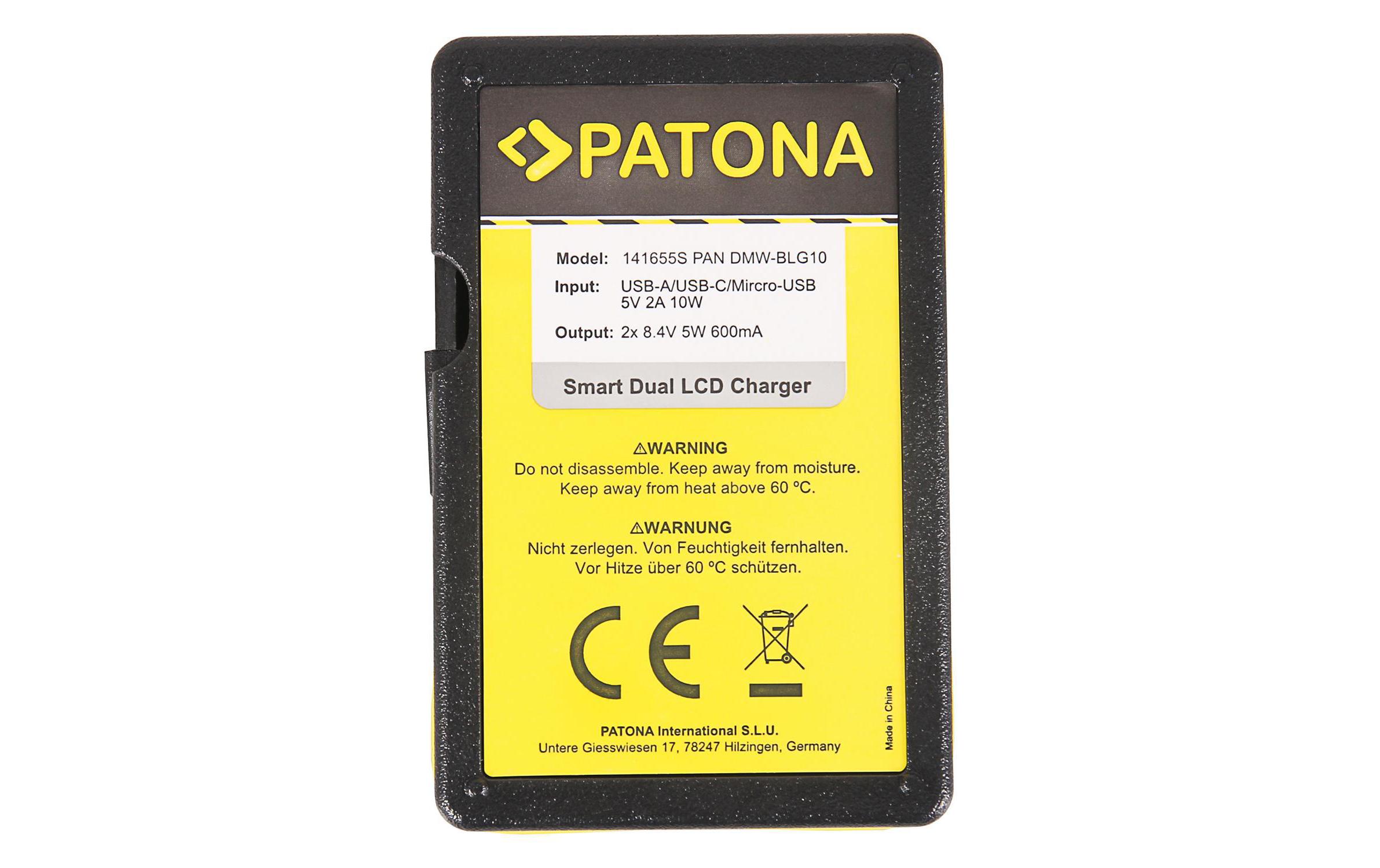 Ladegerät Smart Dual LCD USB Panasonic DMW-BLG10Dual Ladegerät mit LCD-Display