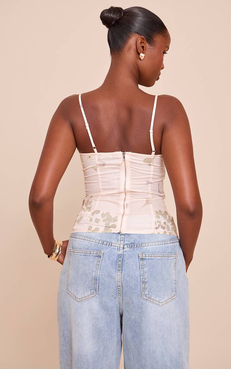 Beige Top Corset Structuré