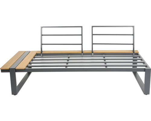 Garden Place Eila loungeset, 237 x 237 cm, 7-zits, 3-delig, inclusief tafel 120 x 70 x 69 cm in houtlook, inclusief lichtgrijze zitkussens