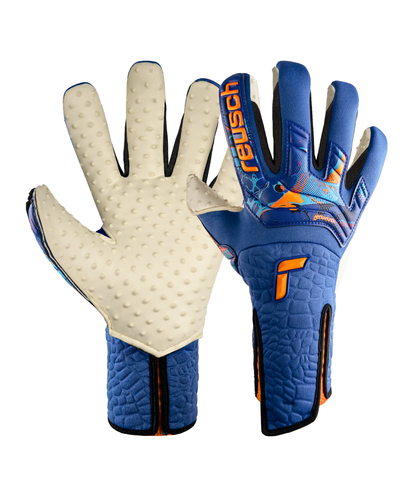 Reusch Attrakt SpeedBump Strapless AdaptiveFlex Torwarthandschuh Blau Orange F4016