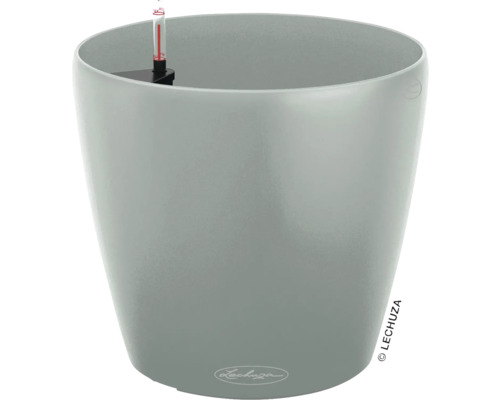 Lechuza kunststof plantenbak, 23,5 x 23,5 x 21,2 cm, grijs