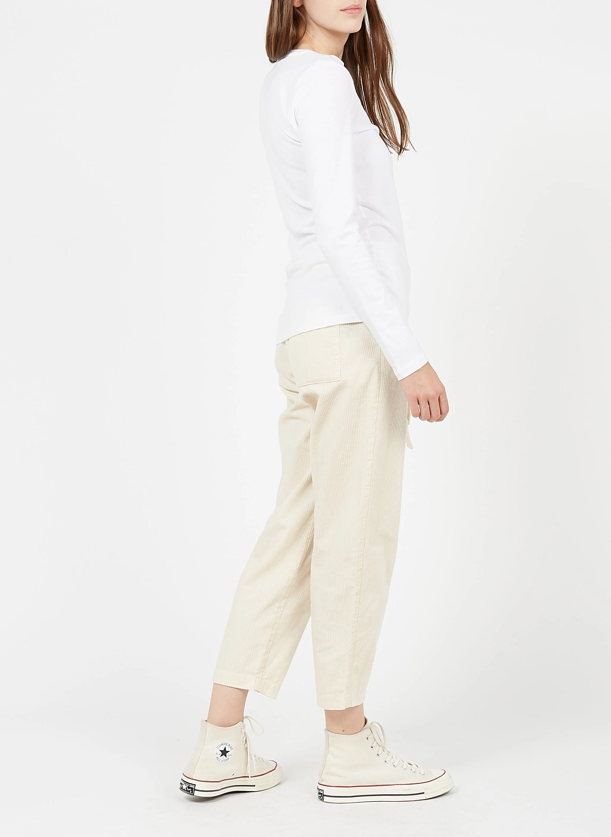 Tee-shirt col rond ajustée en coton | Blanc
