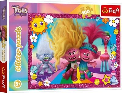Trefl Trolls Glitter Puslespill 100 Brikker