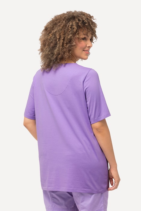 T-Shirt, A-Linie, Tunika-Ausschnitt, Halbarm