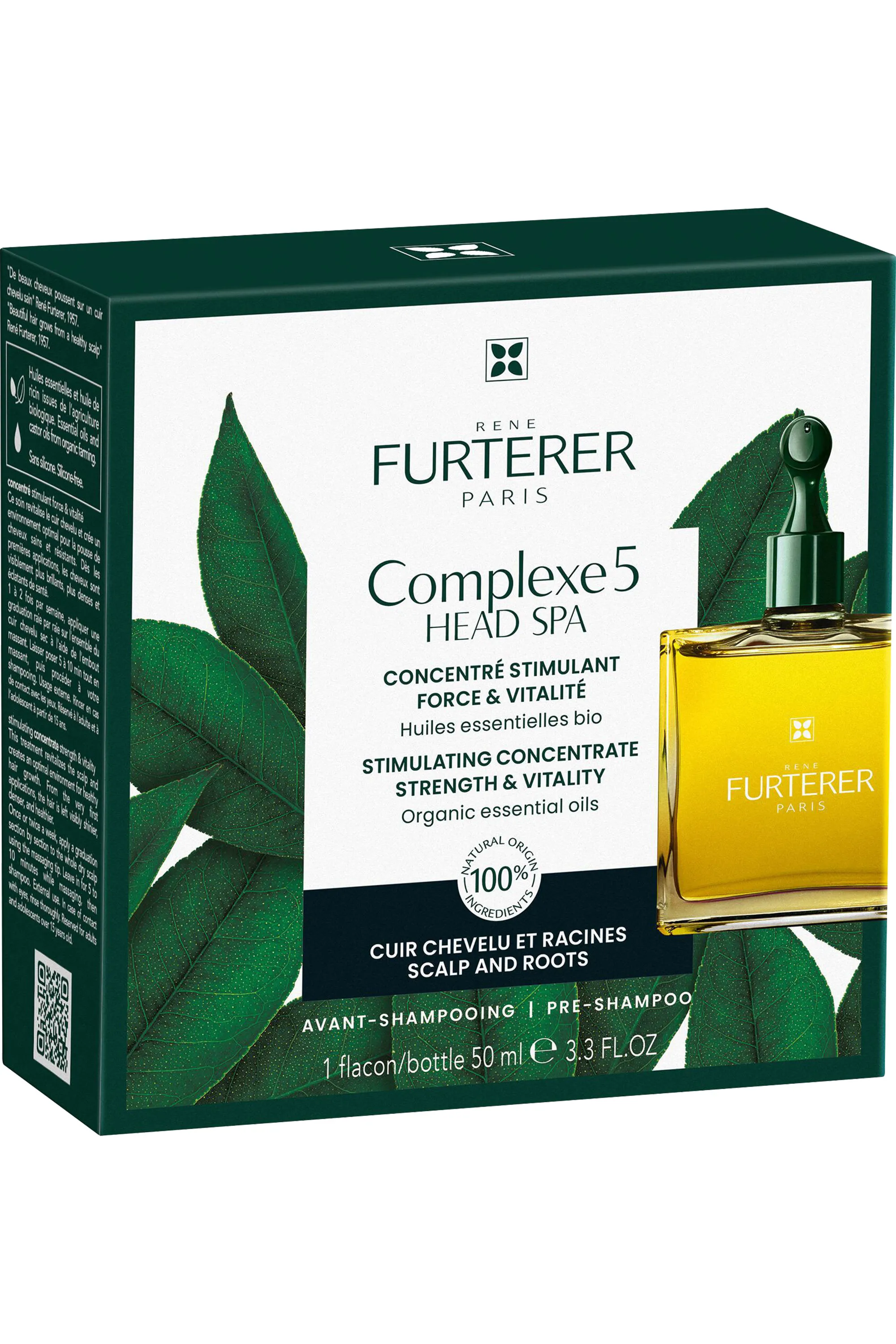 René Furterer Soin cuir chevelu avant-shampoing aux huiles essentielles bio Head Spa-50 ml