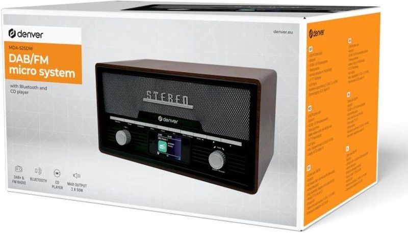 Denver - MDA525 - DAB Radio CD Speler - Retro - Bluetooth - USB-poort