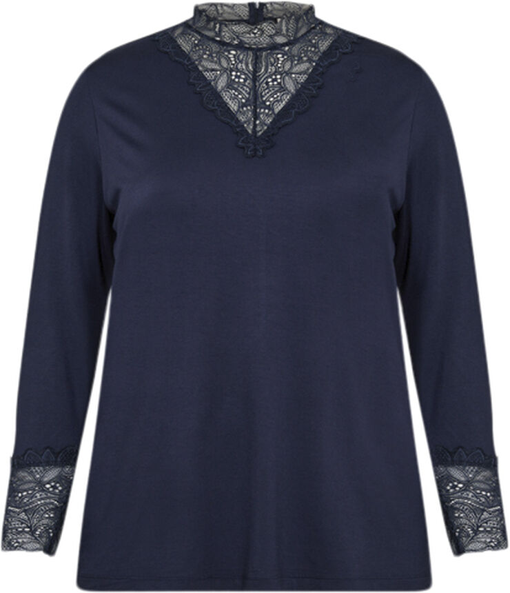 Wasabiconcept Curvy WA-STELLA 8 Bluse Navy blå 6799 blue iris
