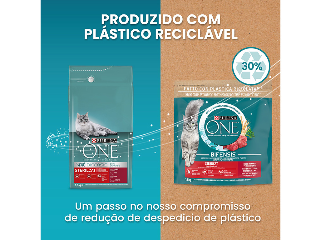 RAÇÃO PARA GATO PURINA ONE ESTERILIZADO COM VACA 2.8KG
