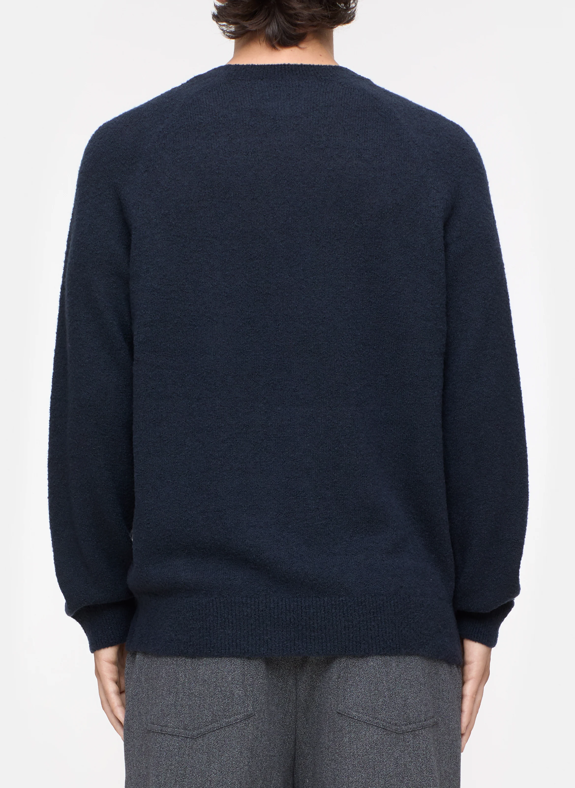 Pull col rond en laine mélangée | Bleu
