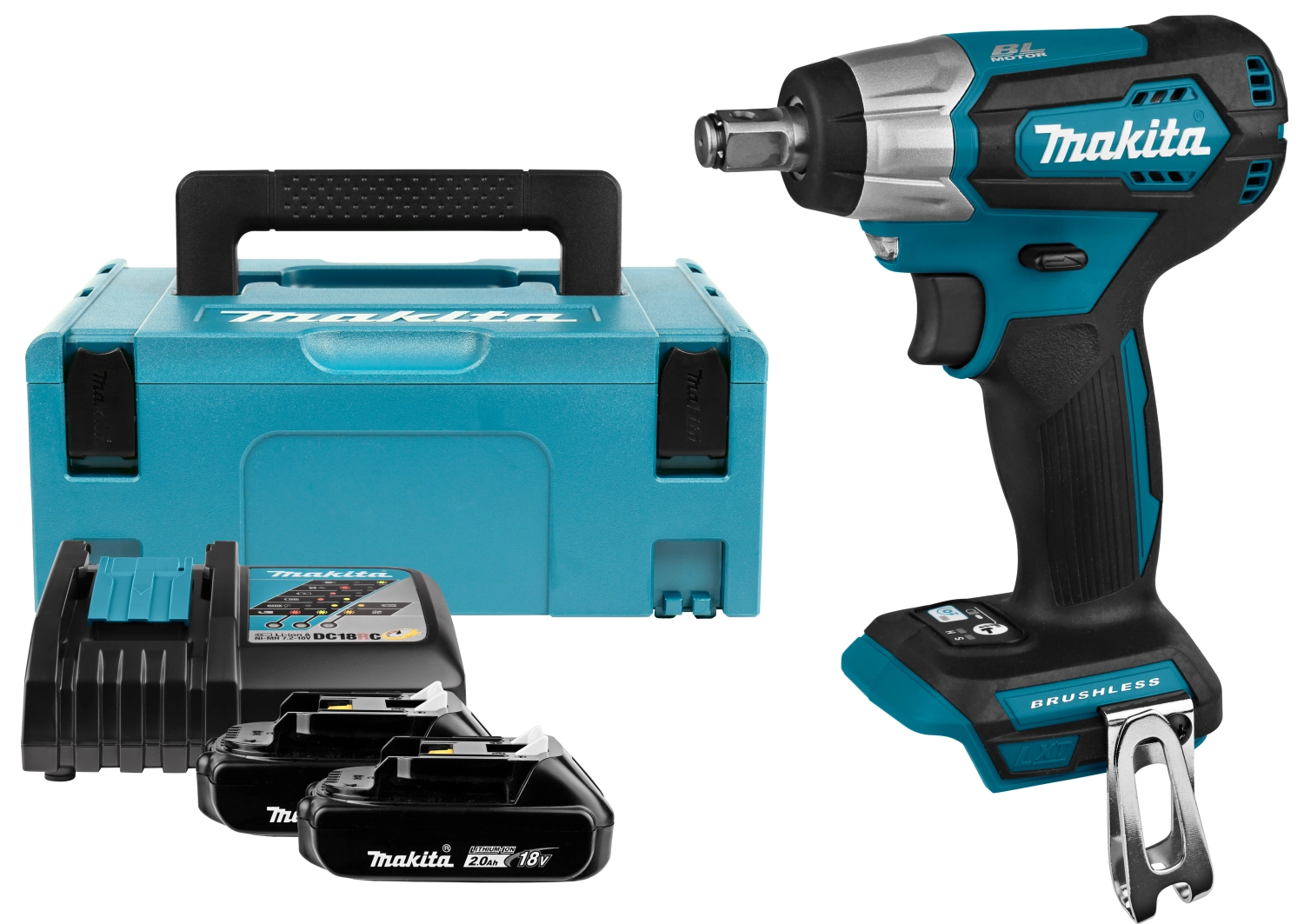 Makita DTW181RAJ 18V Li-Ion accu slagmoersleutel set (2x 2,0Ah) in Mbox - 1/2
