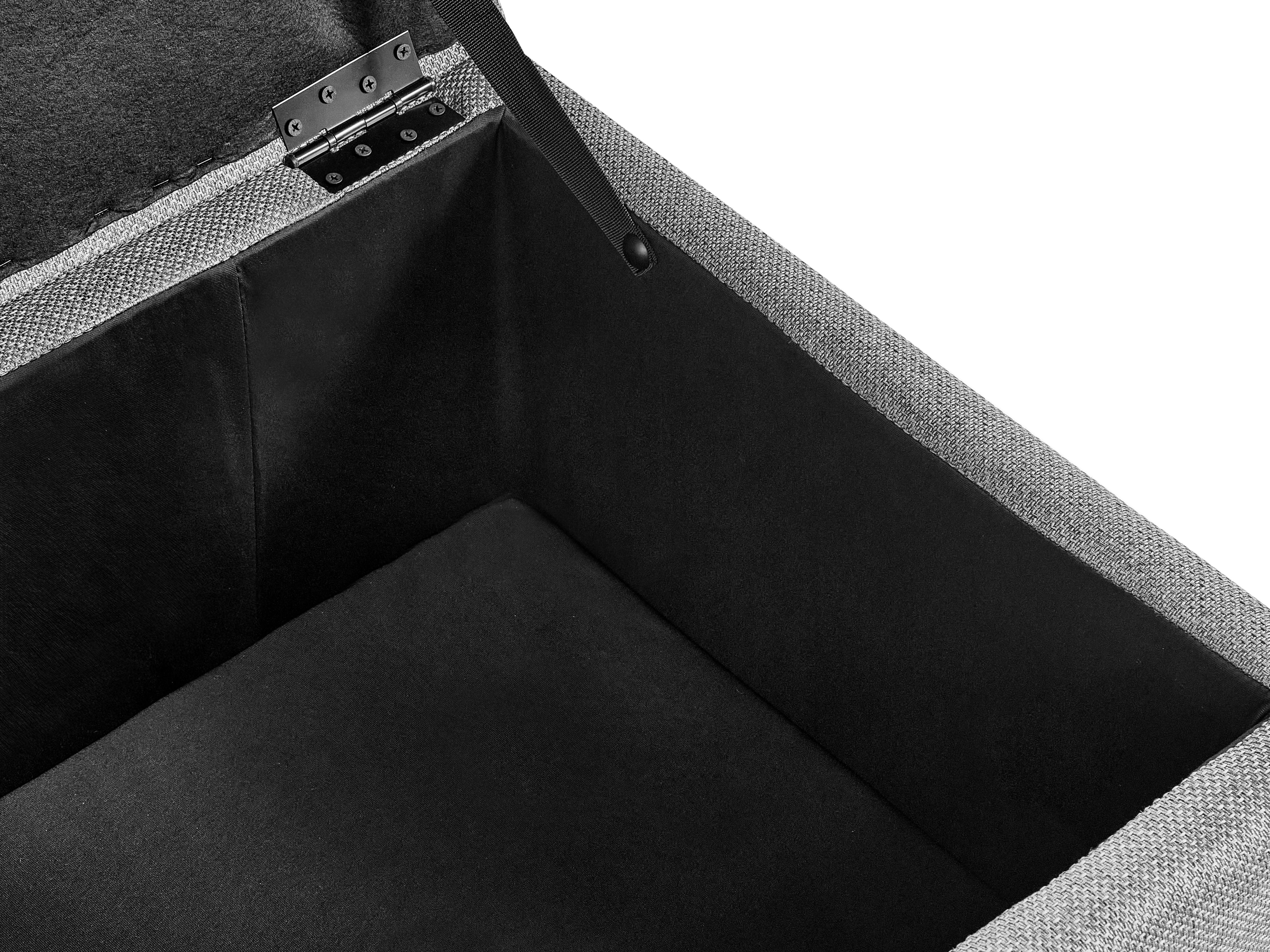 Poef met opbergruimte FERNDALE Stof Lichtgrijs