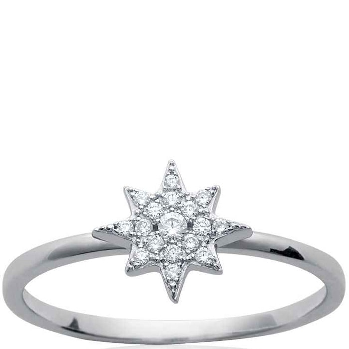Bague - Argent 925/1000 rhodié & oxyde de zirconium