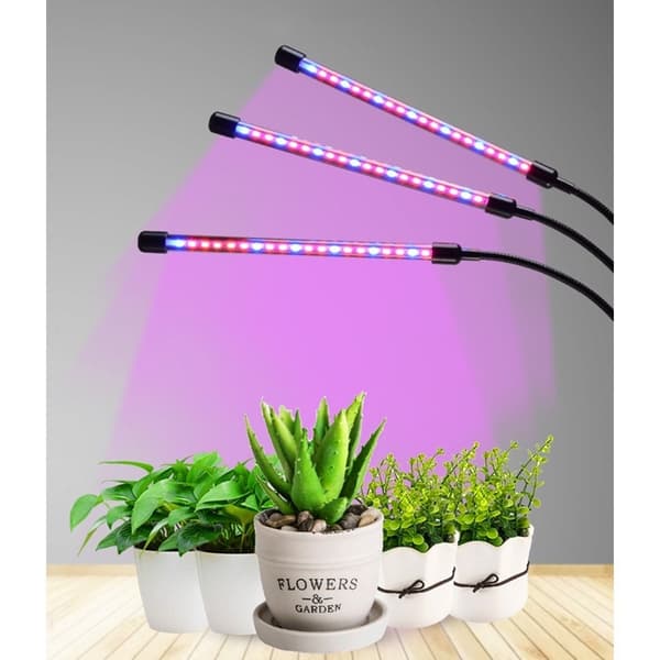 3 Head Grow Light 60 LED-pærer Plantedyrking Automatisk PÅ/AV