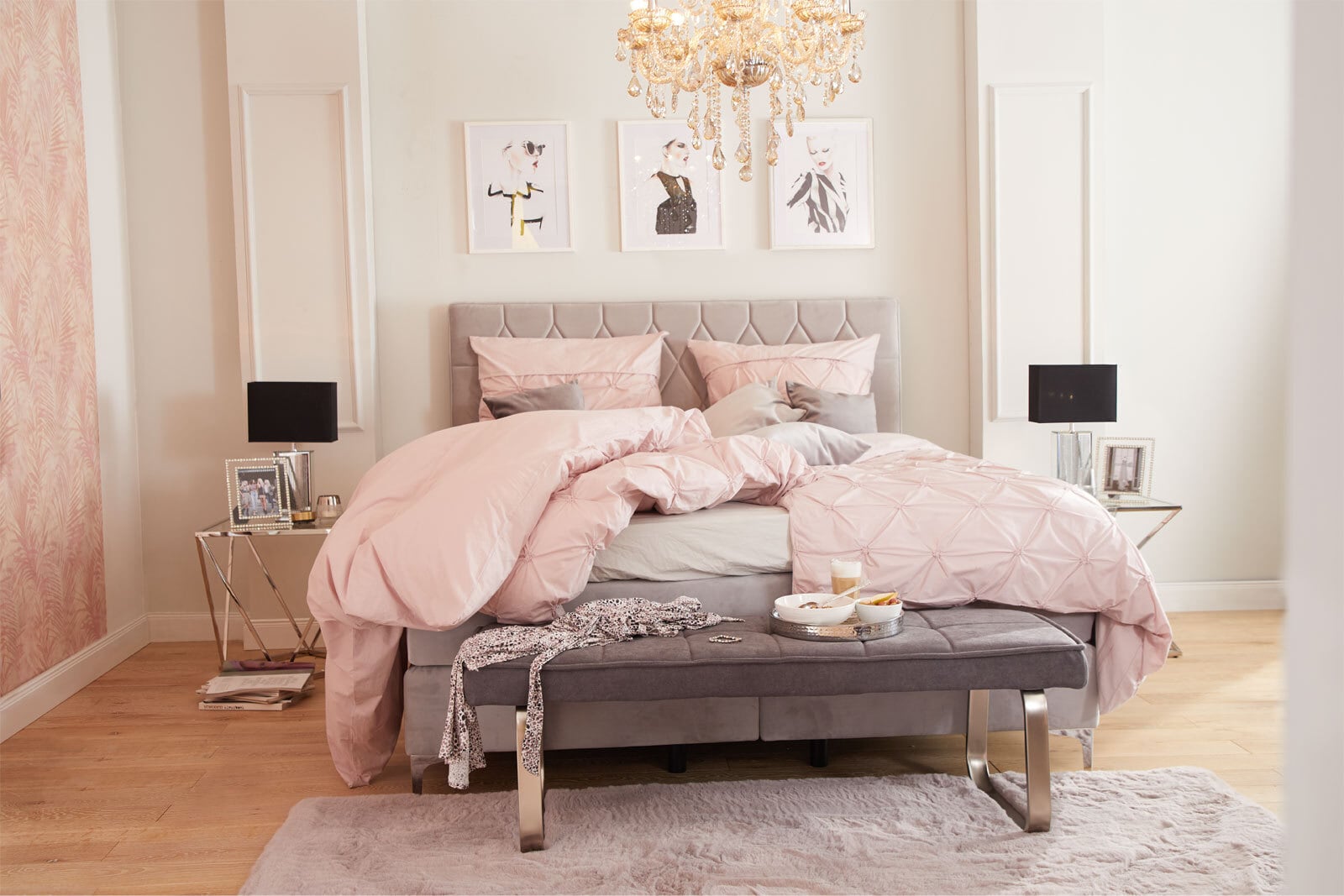 MONDO Boxspringbett BARELL ALICANTE grau