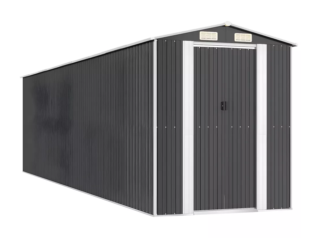 Abri de jardin Anthracite 192x772x223 Acier galvanisé