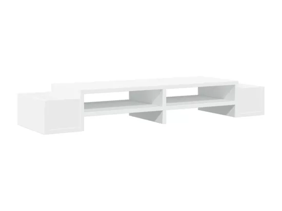 Support de moniteur avec rangement blanc bois d'ingénierie