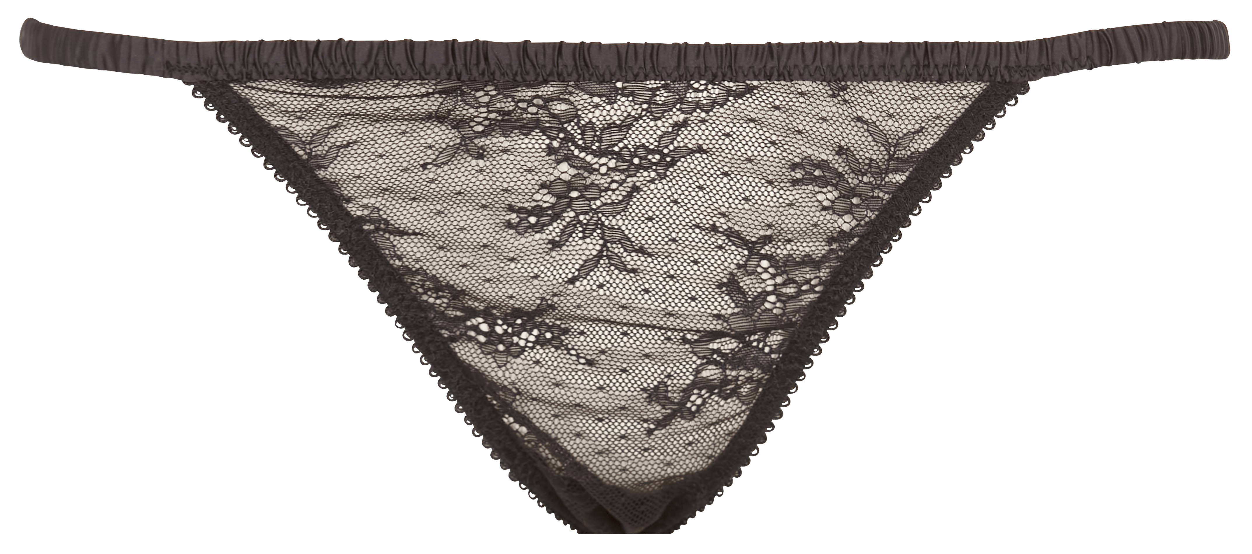 CHARLOTTE - Tanga en dentelle | Noir