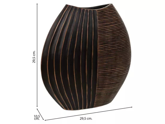 Vase en polyrésine marron 29,5x10,5x29,5h
