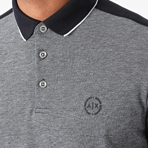 Polo Manches Courtes 8NZF76-Z8M5Z Bleu Marine Chiné