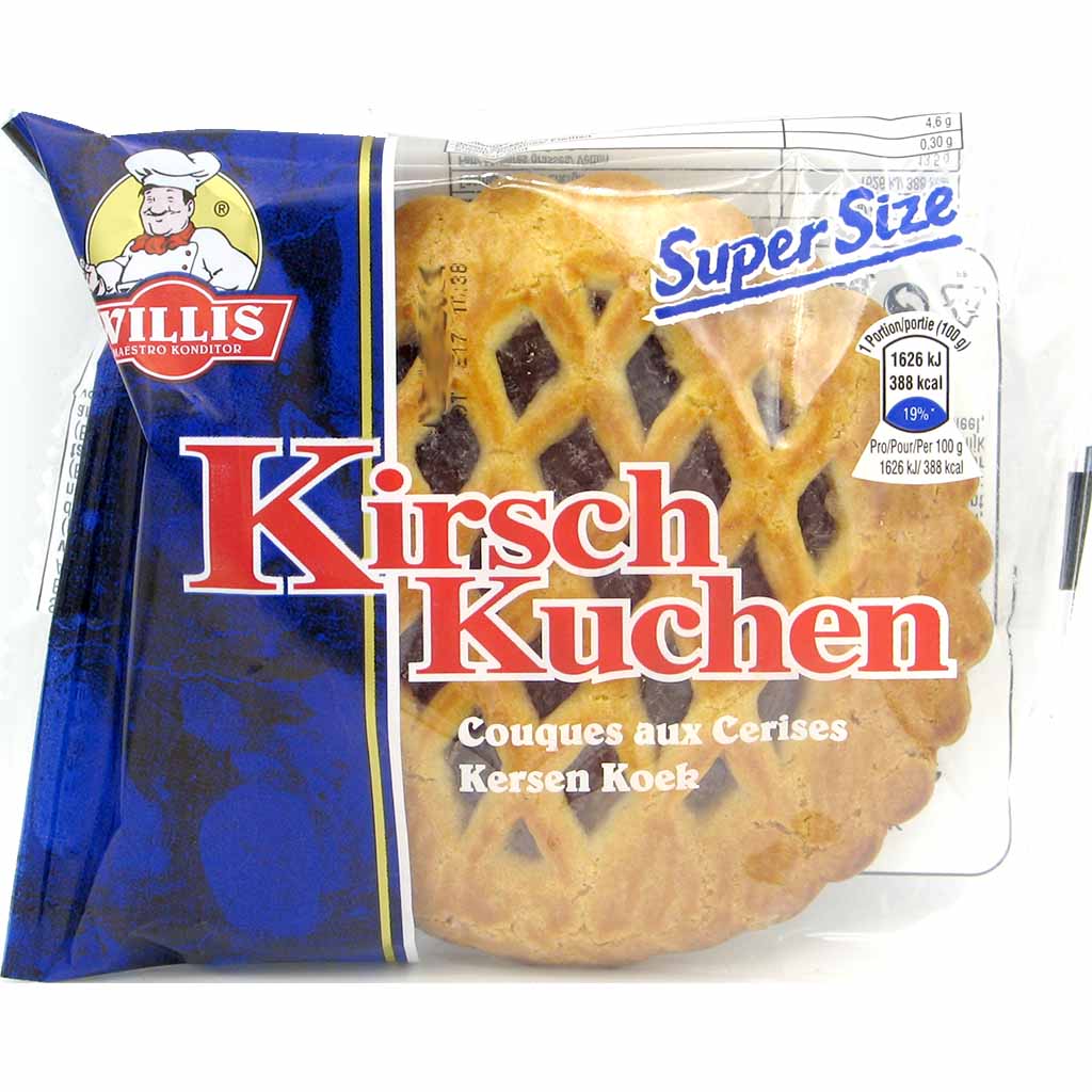 24x Willis Kirschkuchen á 90g=2,16kg MHD:10.2.25