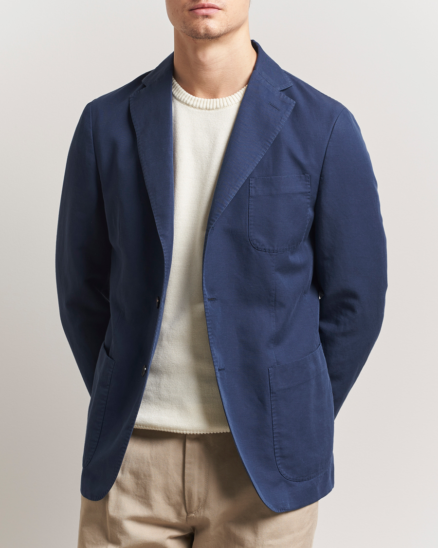 Incotex Unconstructed Chinolino Blazer Navy