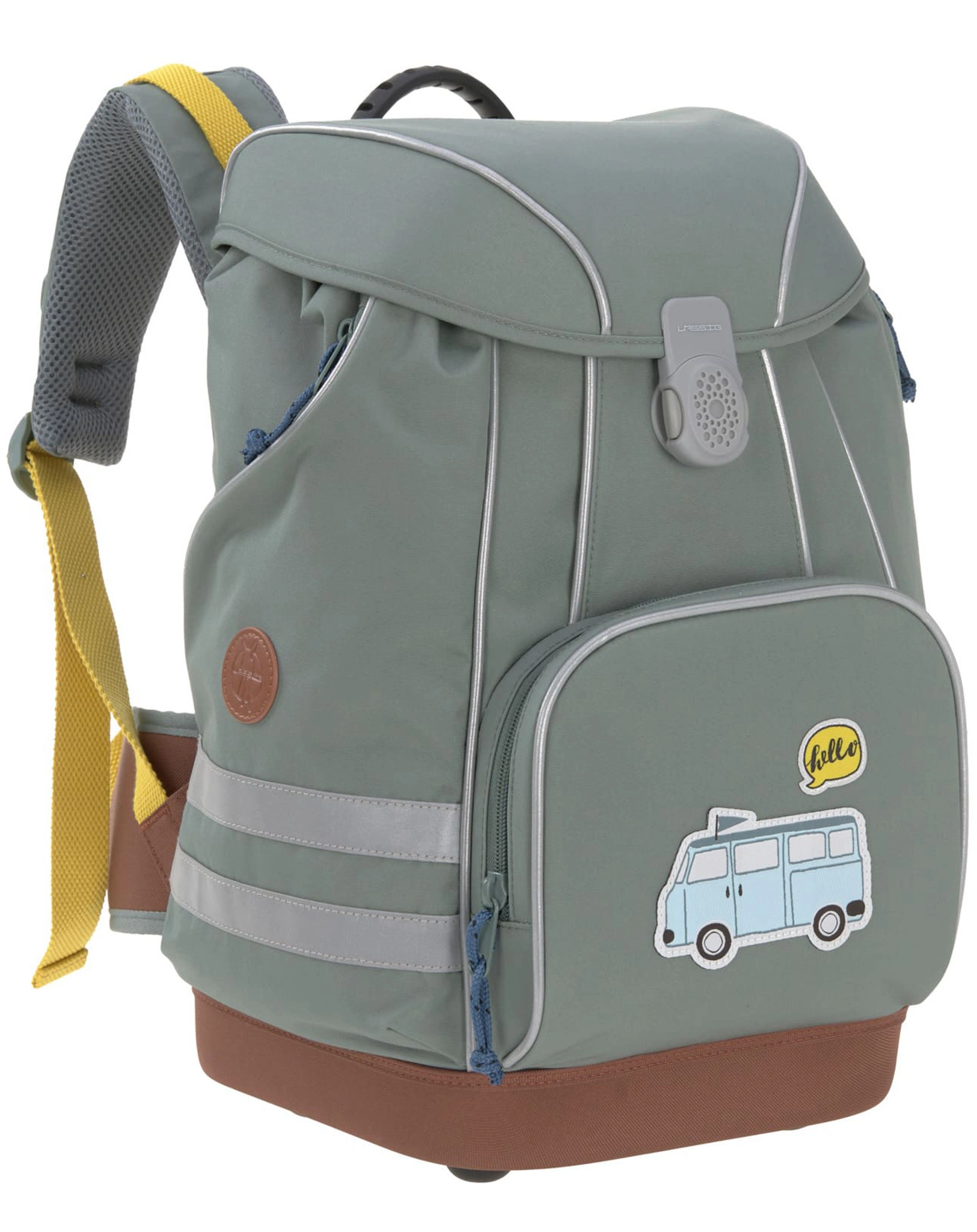 Schulranzen-Set ADVENTURE BUS 5-teilig in olivgrau