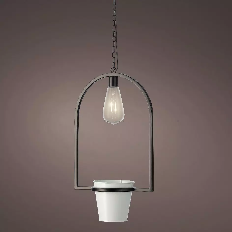 Cache-pot lumineux à suspendre (H102 cm) LED Melya - Blanc