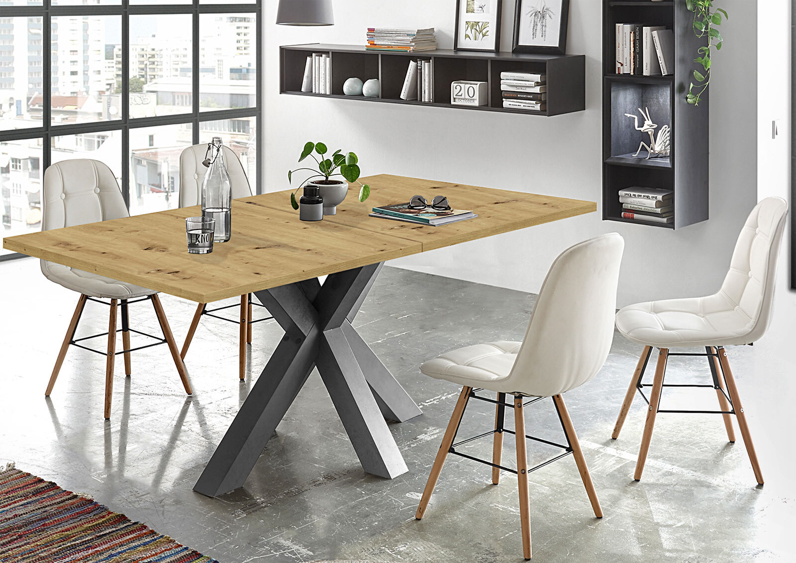 Esstisch Kasimir 175 x 90 cm Asteiche-Dekor