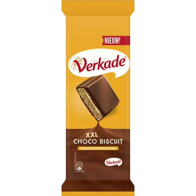 Verkade XXL choco biscuit karamelsmaakvulling