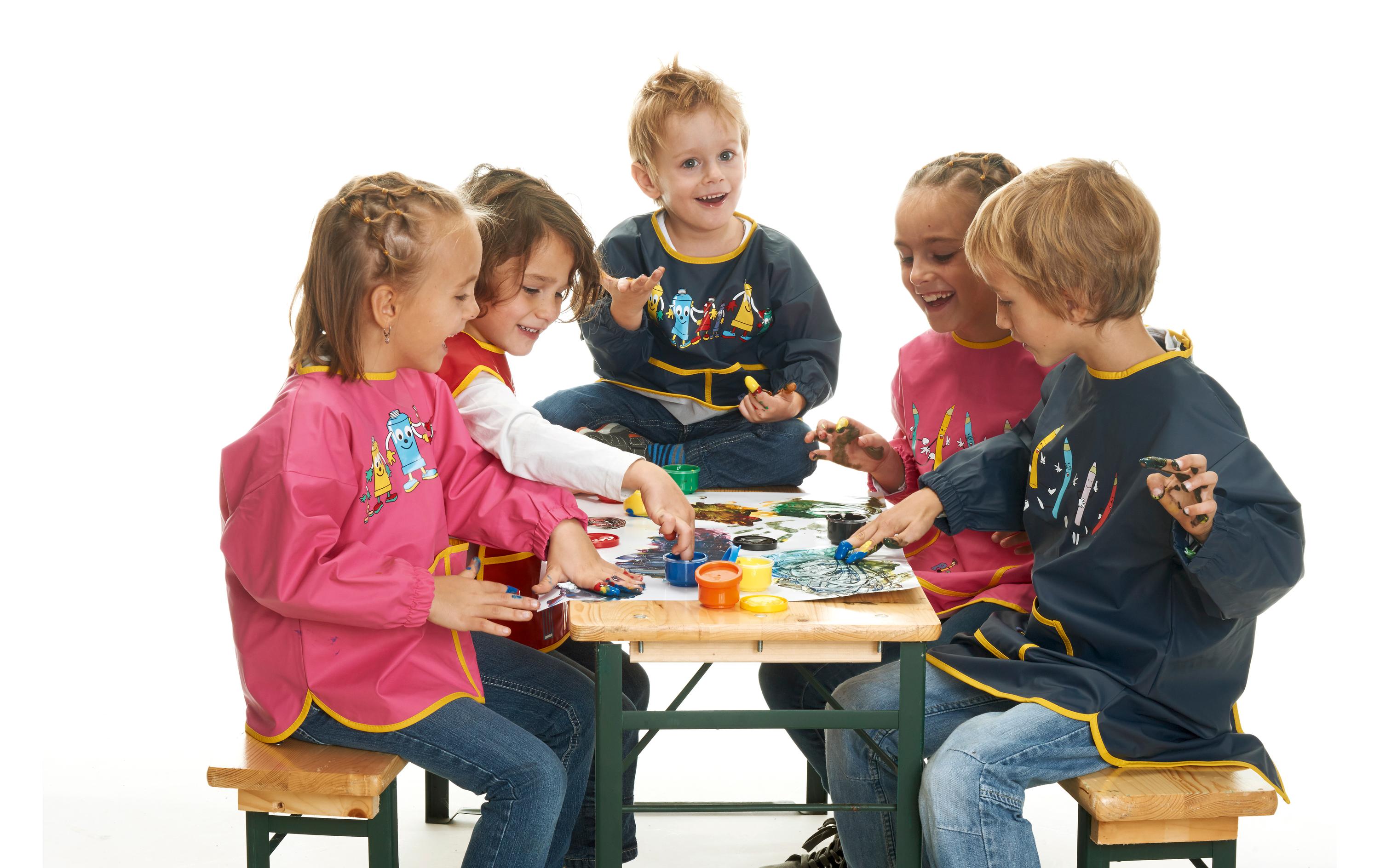 Malschürze für Kinder mit Ärmel pink Gr. 116Kinderschütze zum Basteln und Malen