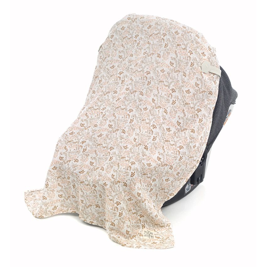 Lange en mousseline 100 x 100 cm - Forest green - Ecru